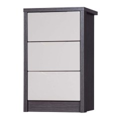 Aruba Grey with Sand Gloss 3 Draw Bedside Cabinet